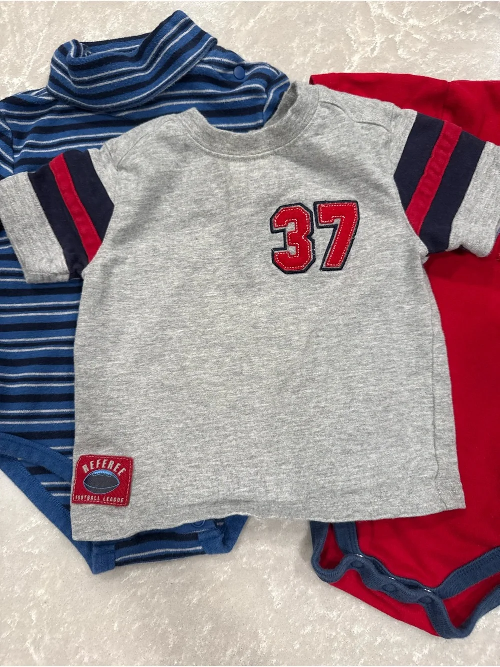 Baby Boy 12M Football Bodysuit Shirt Lot Circo Genuine Kids 3 Piece